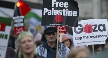 ‘Cease-fire now’: Thousands take to streets in London in solidarity with Gaza